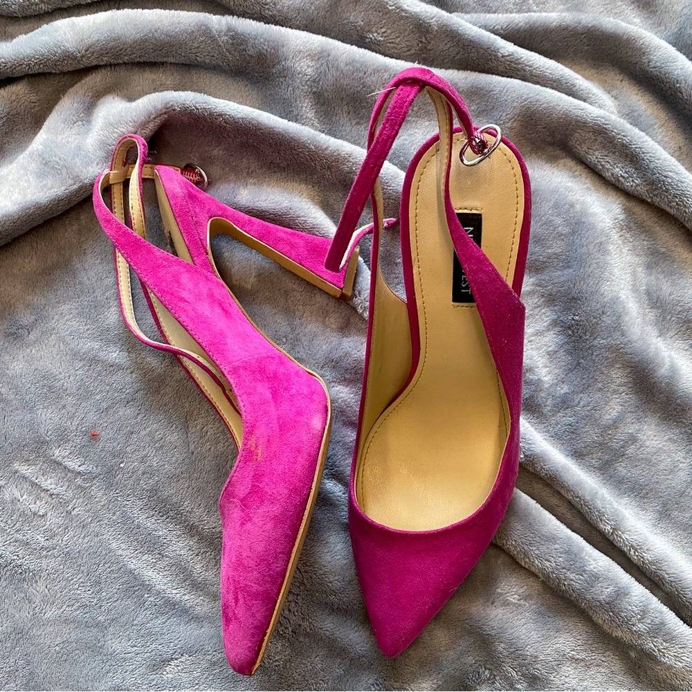 Pink Suede Nine West Tabita heel Sz. 8